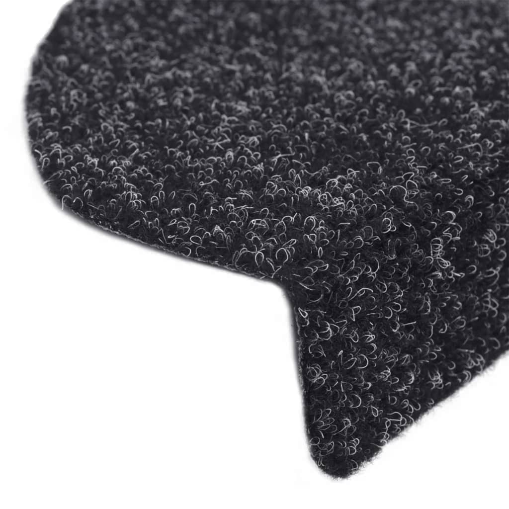 Stair Mats Self-adhesive 5 pcs 65x21x4 cm Black Half Round Large