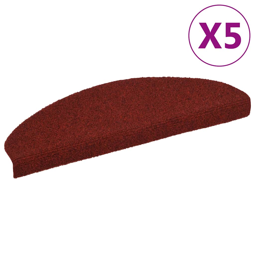 Stair Mats Self-adhesive 5 pcs 65x21x4 cm Bordeaux Red