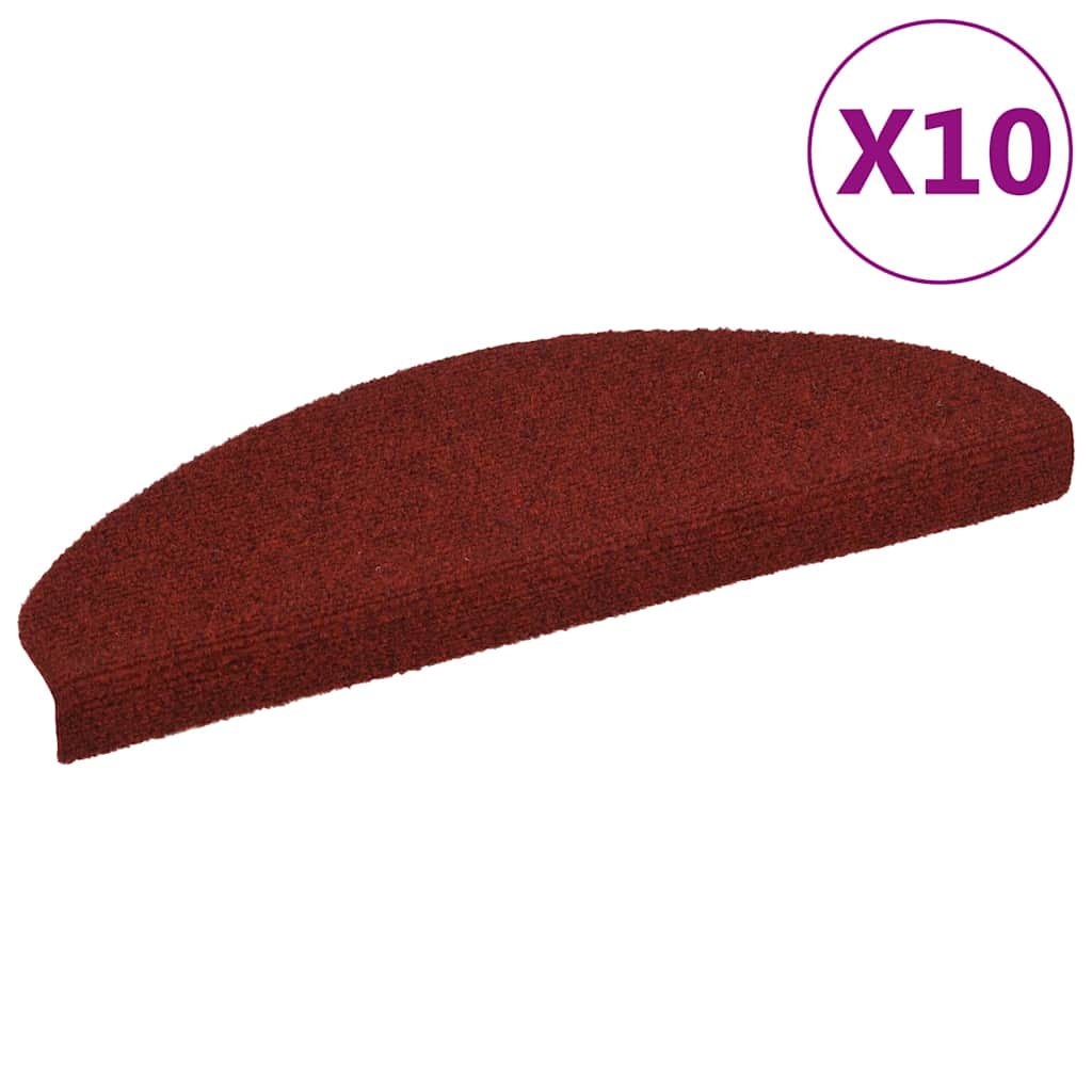 Stair Mats Self-adhesive 10 pcs 65x21x4 cm Bordeaux Red