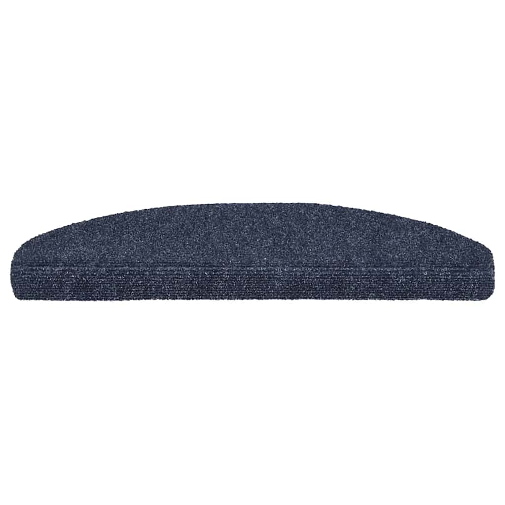 Stair Mats Self-adhesive 5 pcs 65x21x4 cm Blue Half Round Large
