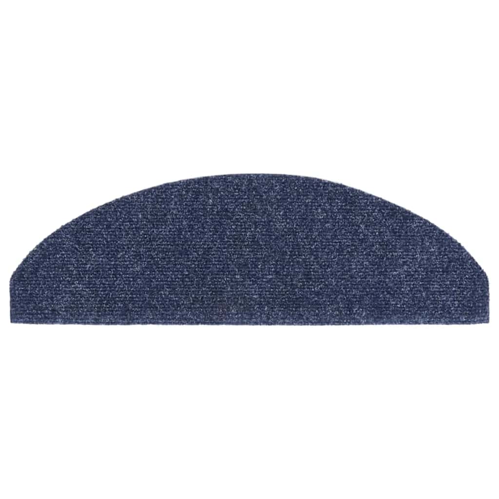 Stair Mats Self-adhesive 5 pcs 65x21x4 cm Blue Half Round Large