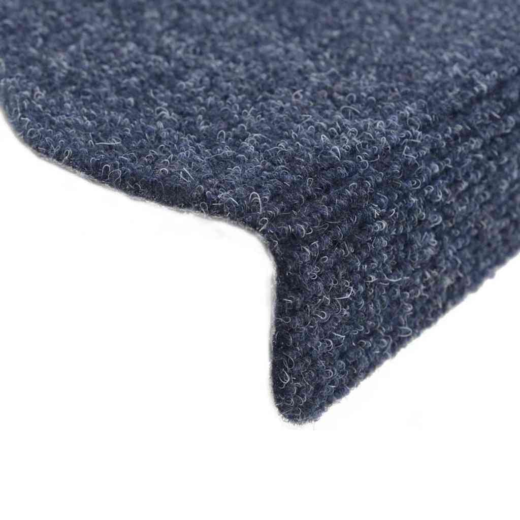 Stair Mats Self-adhesive 5 pcs 65x21x4 cm Blue Half Round Large