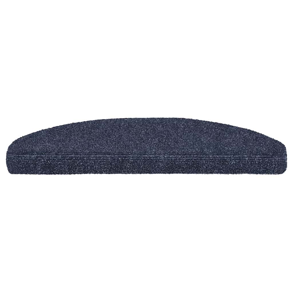 Stair Mats Self-adhesive 10 pcs 65x21x4cm Blue Half Round Large