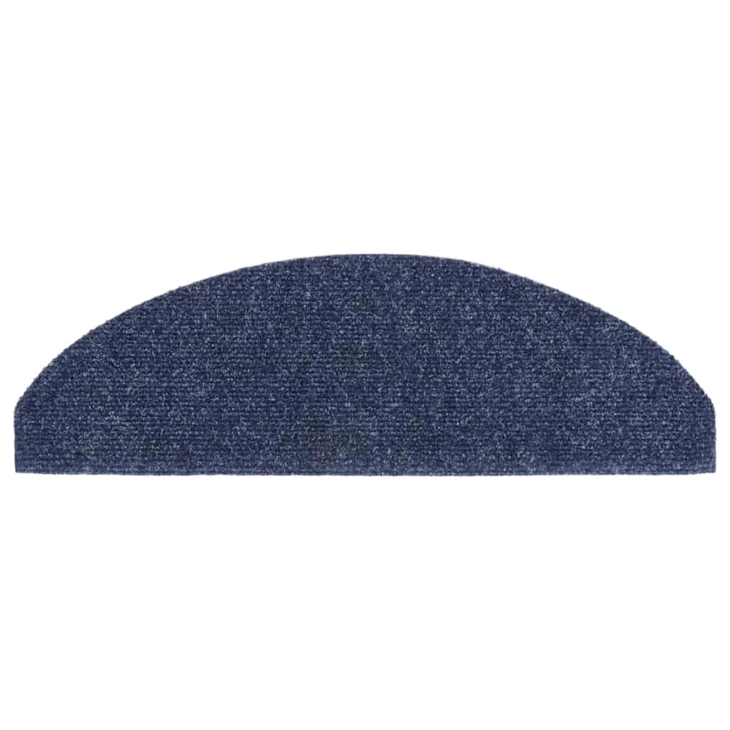 Stair Mats Self-adhesive 10 pcs 65x21x4cm Blue Half Round Large