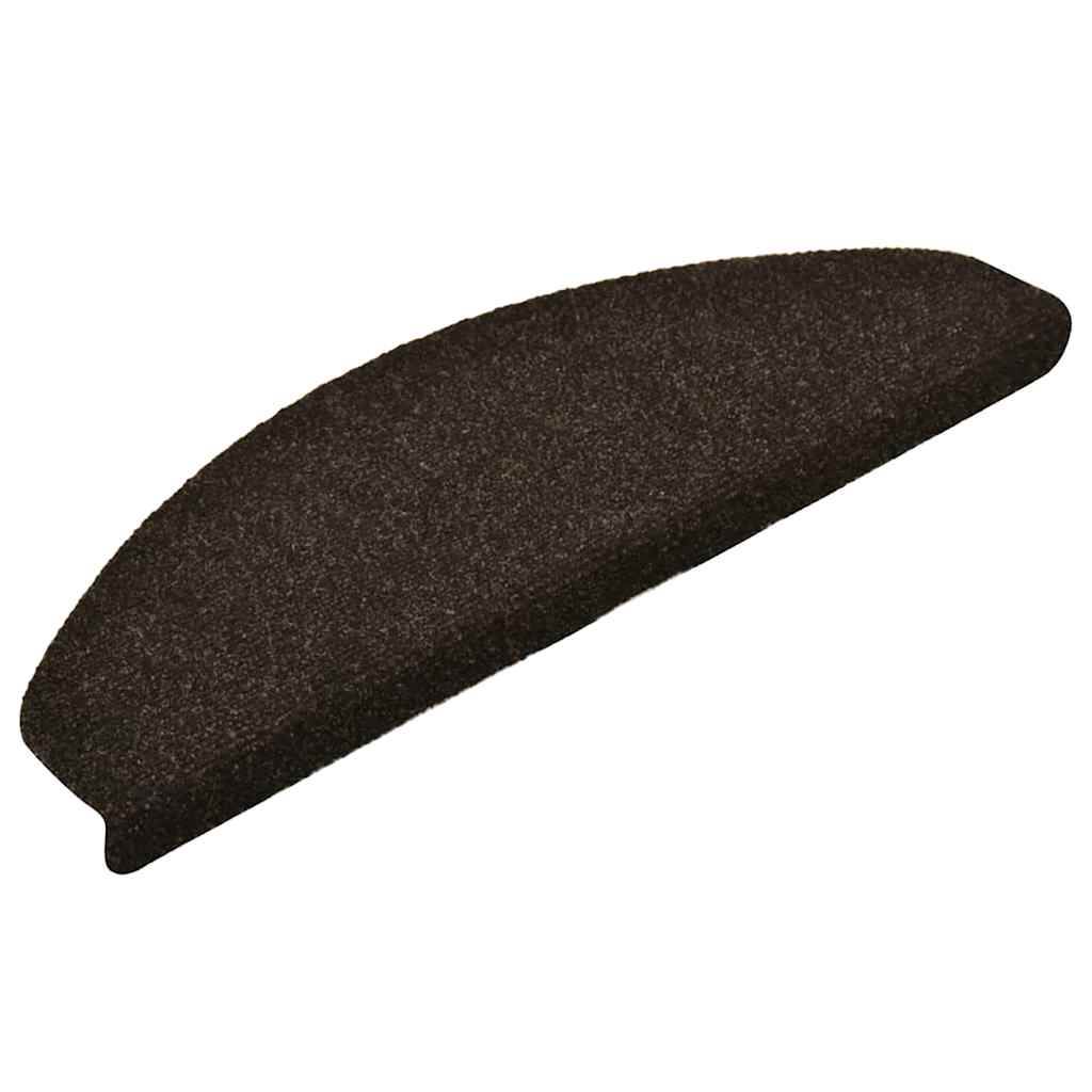 Stair Mats Self-adhesive 10 pcs 65x21x4 cm Dark Brown Half Round Large