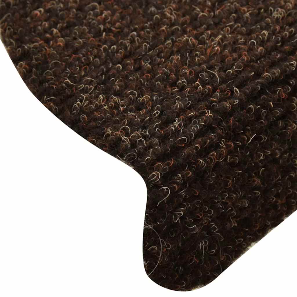 Stair Mats Self-adhesive 5 pcs 65x21x4 cm Brown Half Round Large