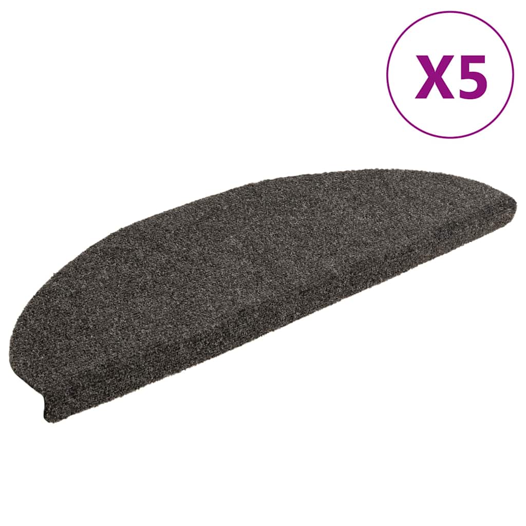 Stair Mats Self-adhesive 5 pcs 65x21x4 cm Anthracite