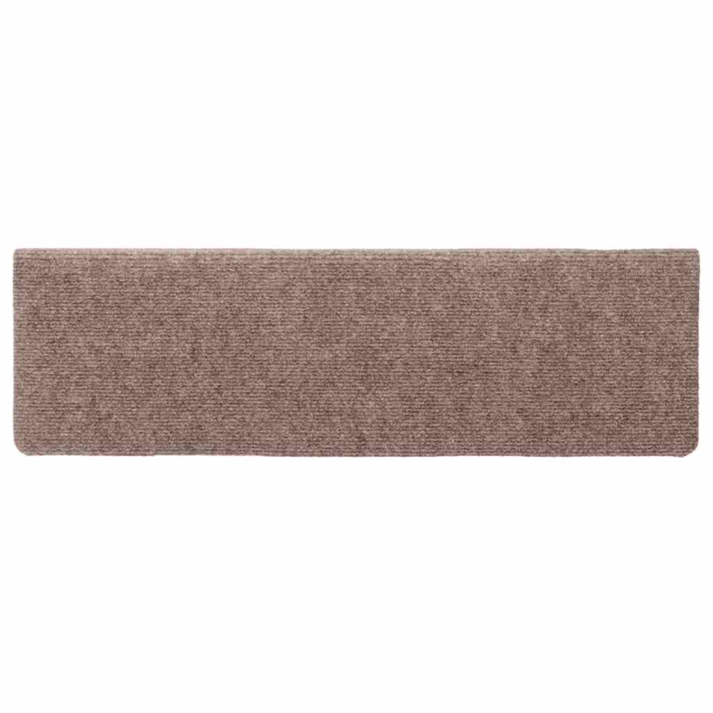 Stair Mats Self-adhesive 5 pcs 65x21x4 cm Light Brown Rectangular Edge