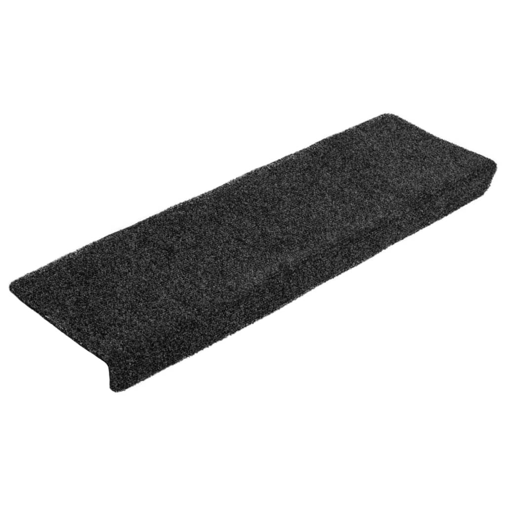 Stair Mats Self-adhesive 10 pcs 65x21x4 cm Dark Grey Rectangular Edge