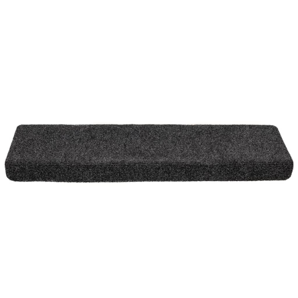 Stair Mats Self-adhesive 10 pcs 65x21x4 cm Dark Grey Rectangular Edge