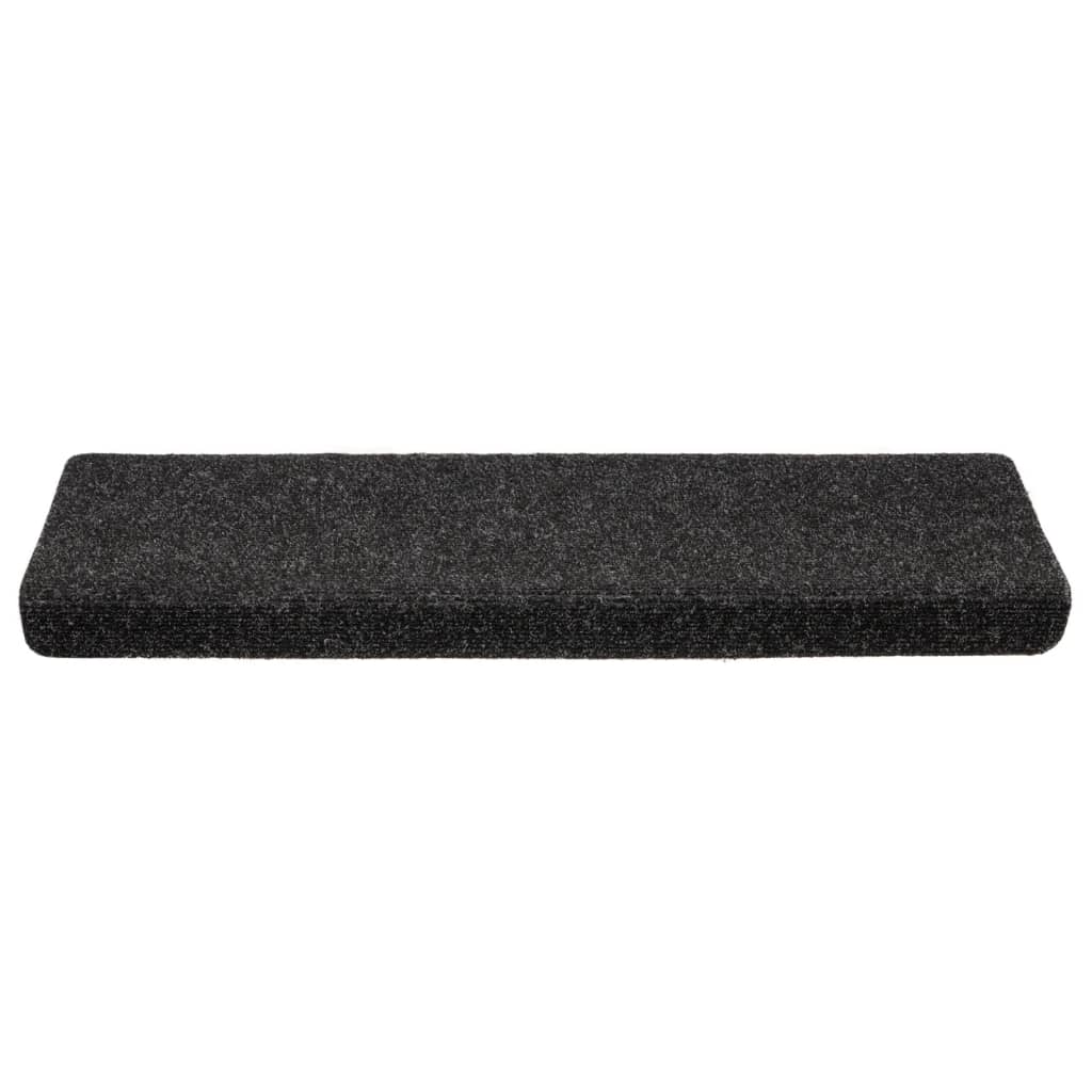 Stair Mats Self-adhesive 10 pcs 65x21x4 cm Black Rectangular Edge