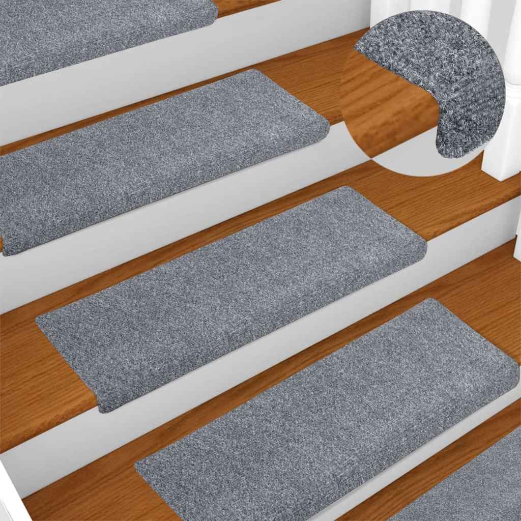 Stair Mats Self-adhesive 5 pcs 65x21x4 cm Light Grey Rectangular Edge