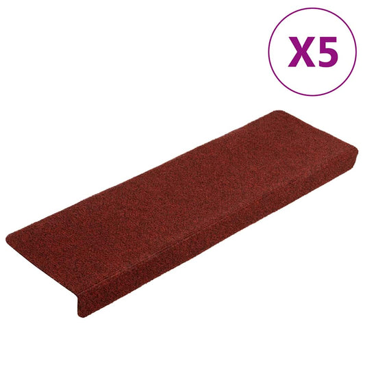 Stair Mats Self-adhesive 5 pcs 65x21x4 cm Bordeaux Red