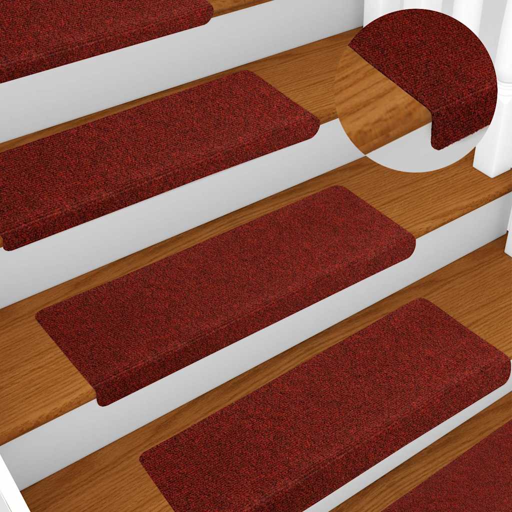 Stair Mats Self-adhesive 10 pcs 65x21x4 cm Bordeaux Red