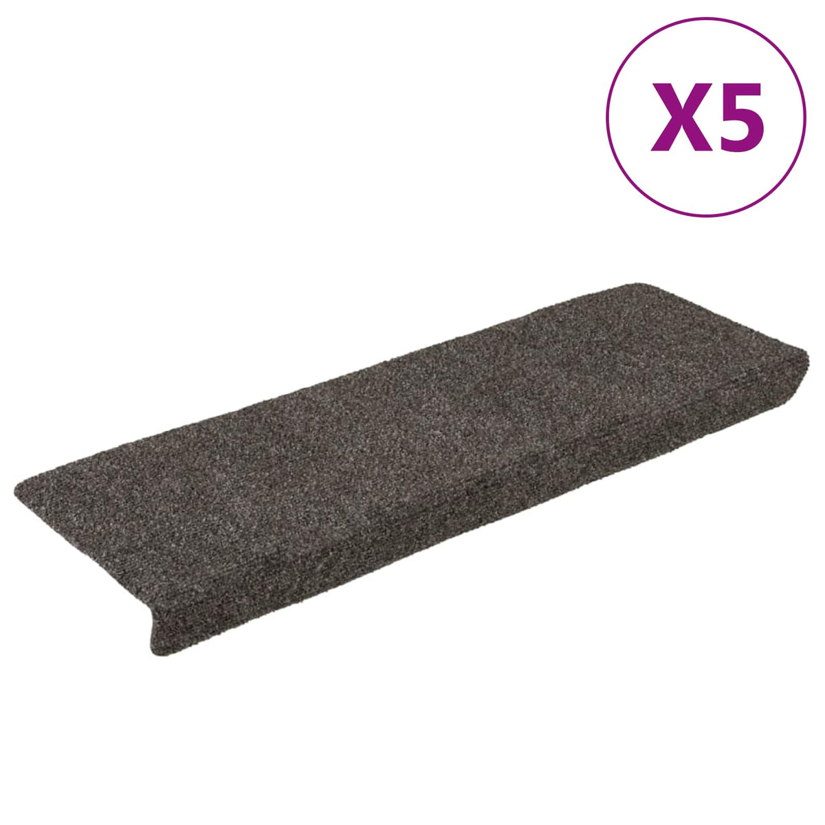 Stair Mats Self-adhesive 5 pcs 65x21x4 cm Anthracite