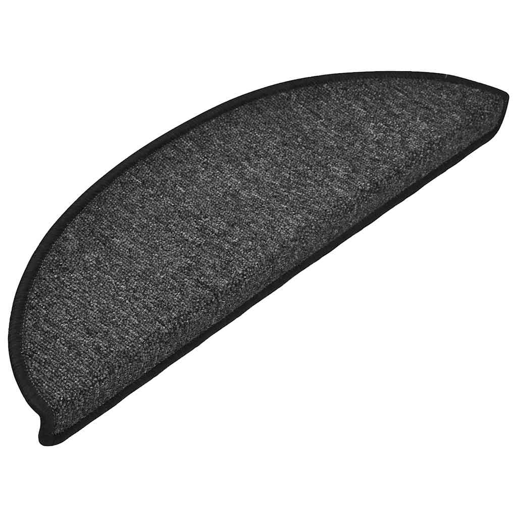 Stair Mats 10 pcs 56x17x3 cm Anthracite Half Round