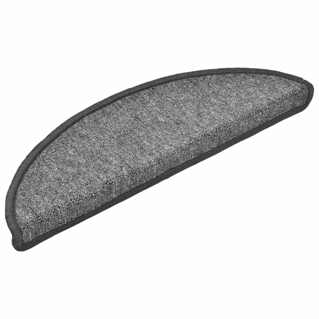 Stair Mats 10 pcs 56x17x3 cm Dark Grey Half Round
