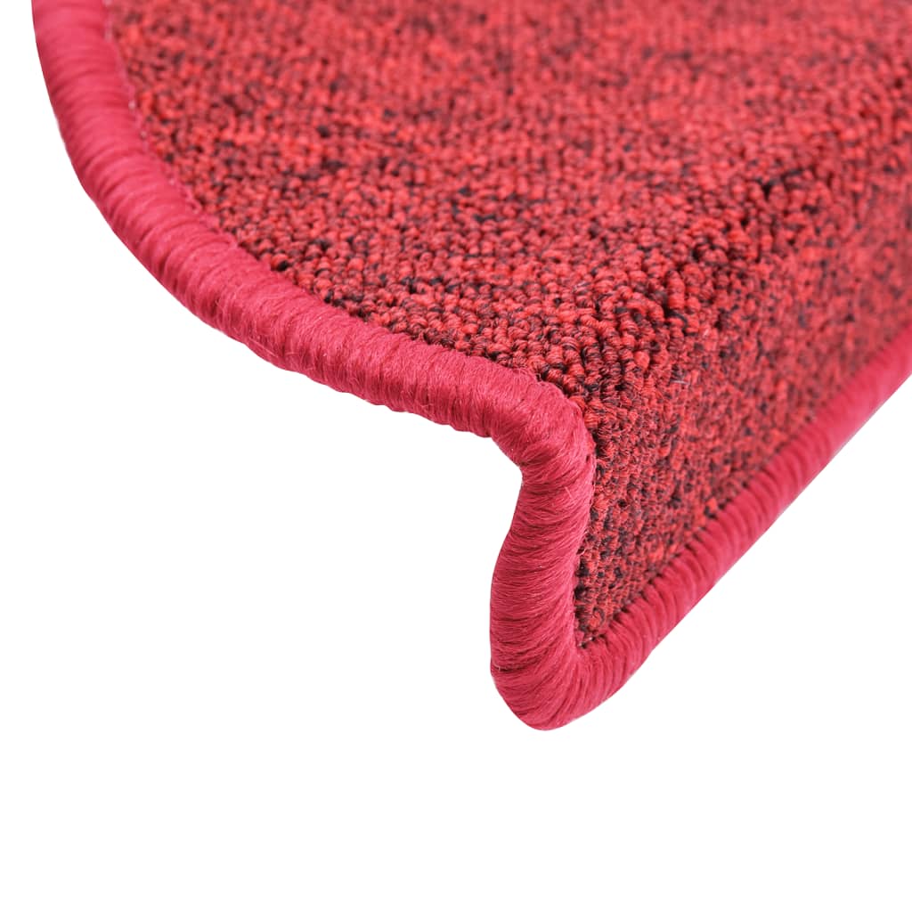 Stair Mats 10 pcs 56x17x3 cm Red Half Round