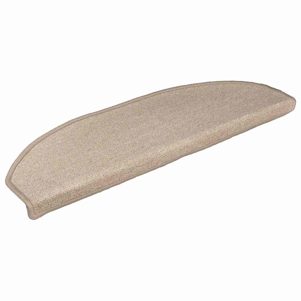 Stair Mats 10 pcs 56x17x3 cm Taupe Half Round