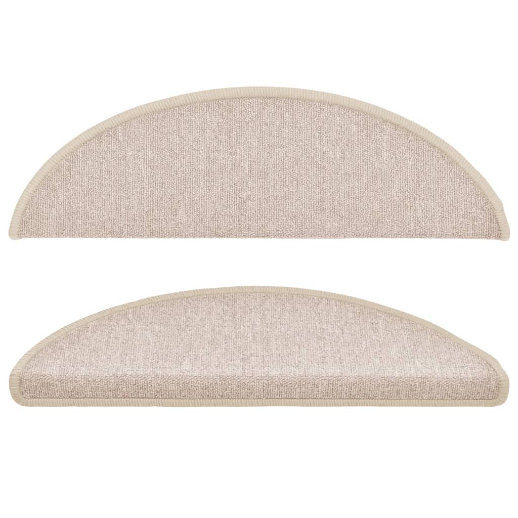 Stair Mats 10 pcs 56x17x3 cm Taupe Half Round