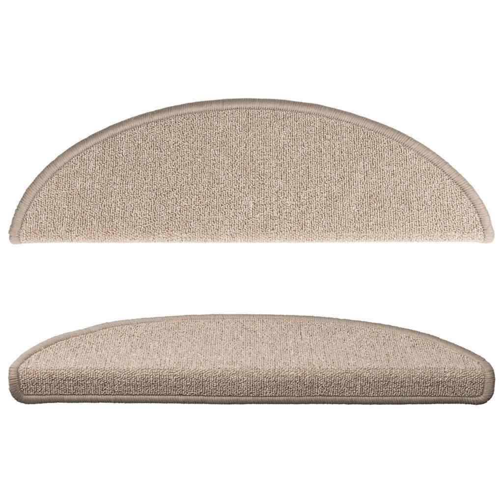 Stair Mats 10 pcs 56x17x3 cm Taupe Half Round