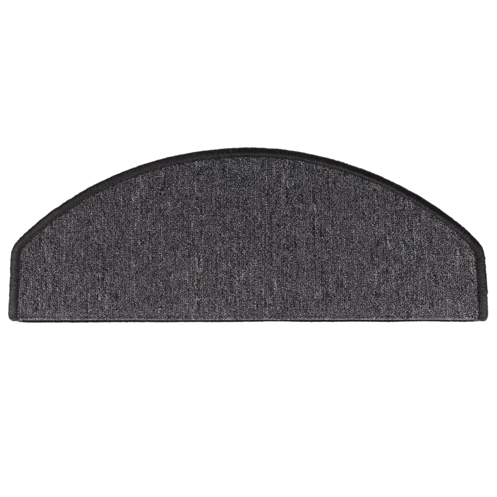Stair Mats 10 pcs 65x24x4 cm Anthracite Half Round Large