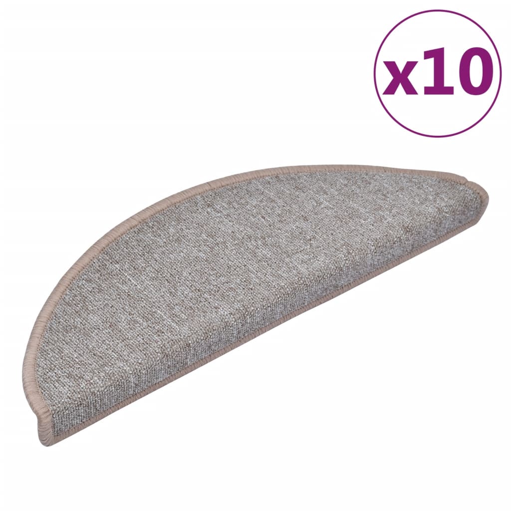 Stair mats 10 pcs 65 x 24 x 4 cm Light Brown