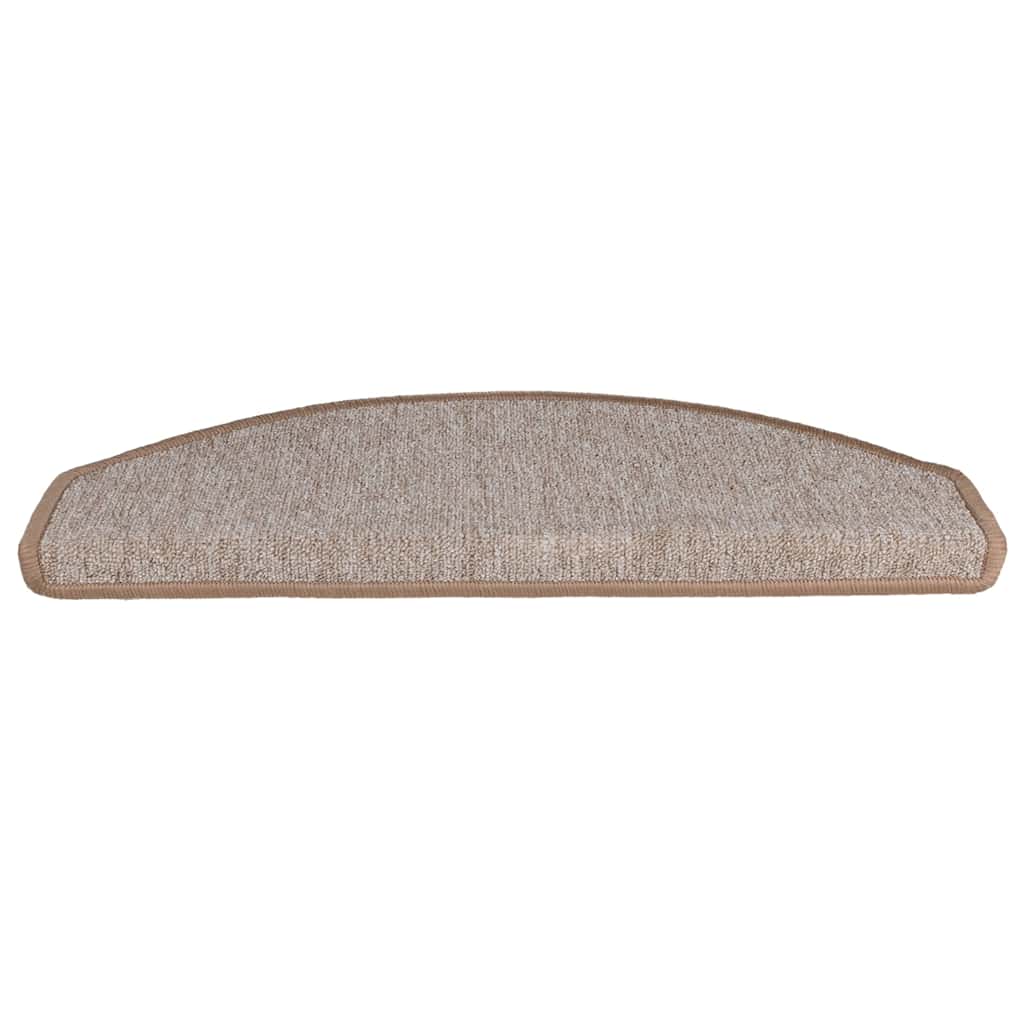 Stair Mats 10 pcs 65x24x4 cm Light Brown Half Round Large