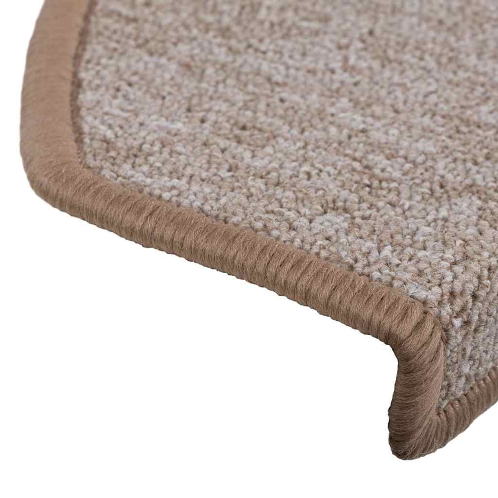 Stair Mats 10 pcs 65x24x4 cm Light Brown Half Round Large