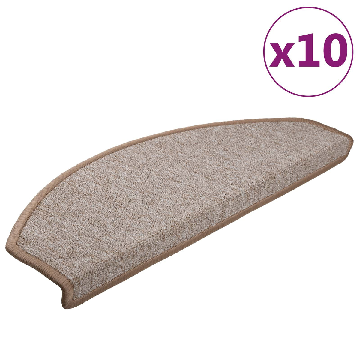 Stair Mats 10 pcs 65x24x4 cm Light Brown Half Round Large