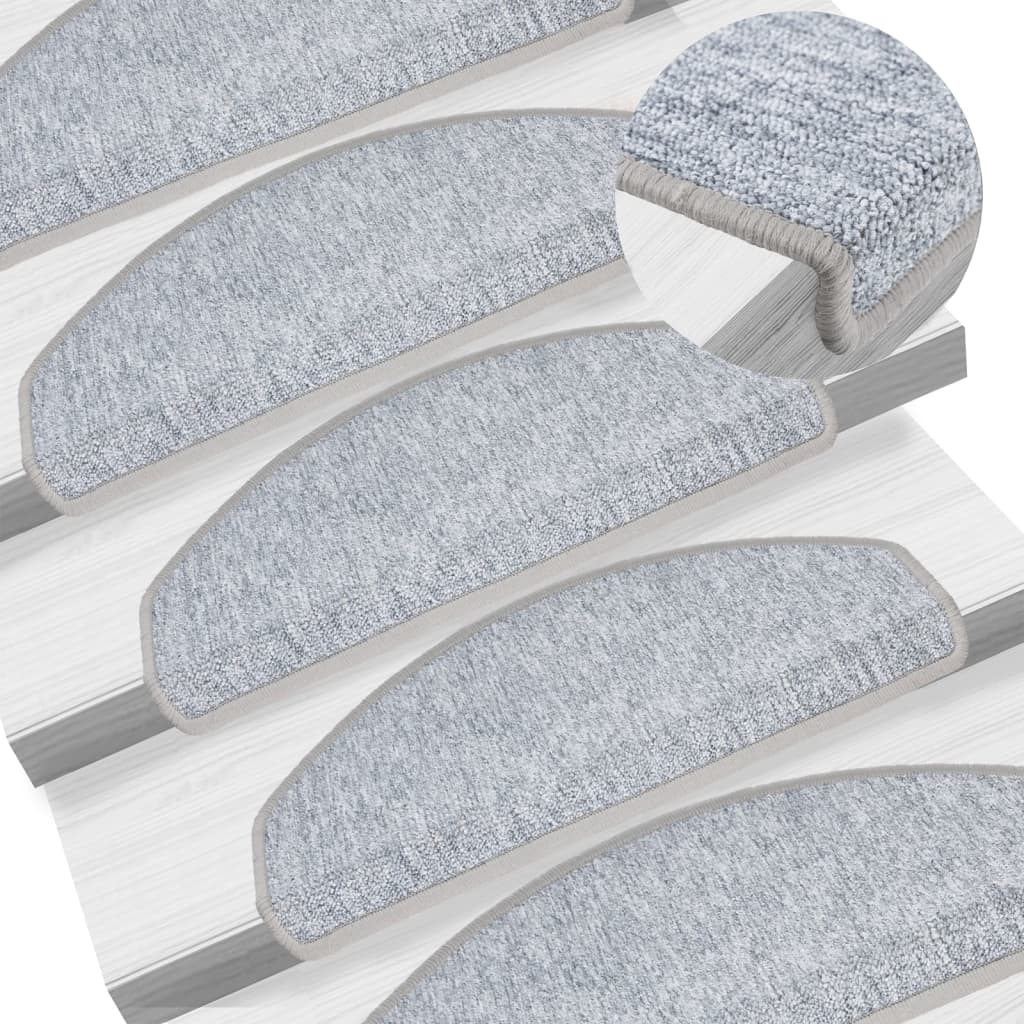 vidaXL Stair Mats 10 pcs 65x24x4 cm Light Grey