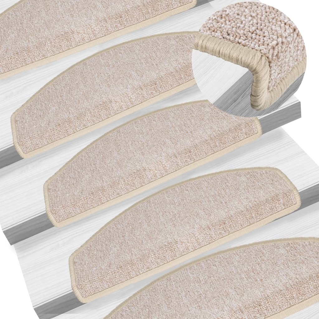 Stair Mats 10 pcs 65x24x4 cm Taupe Half Round Large
