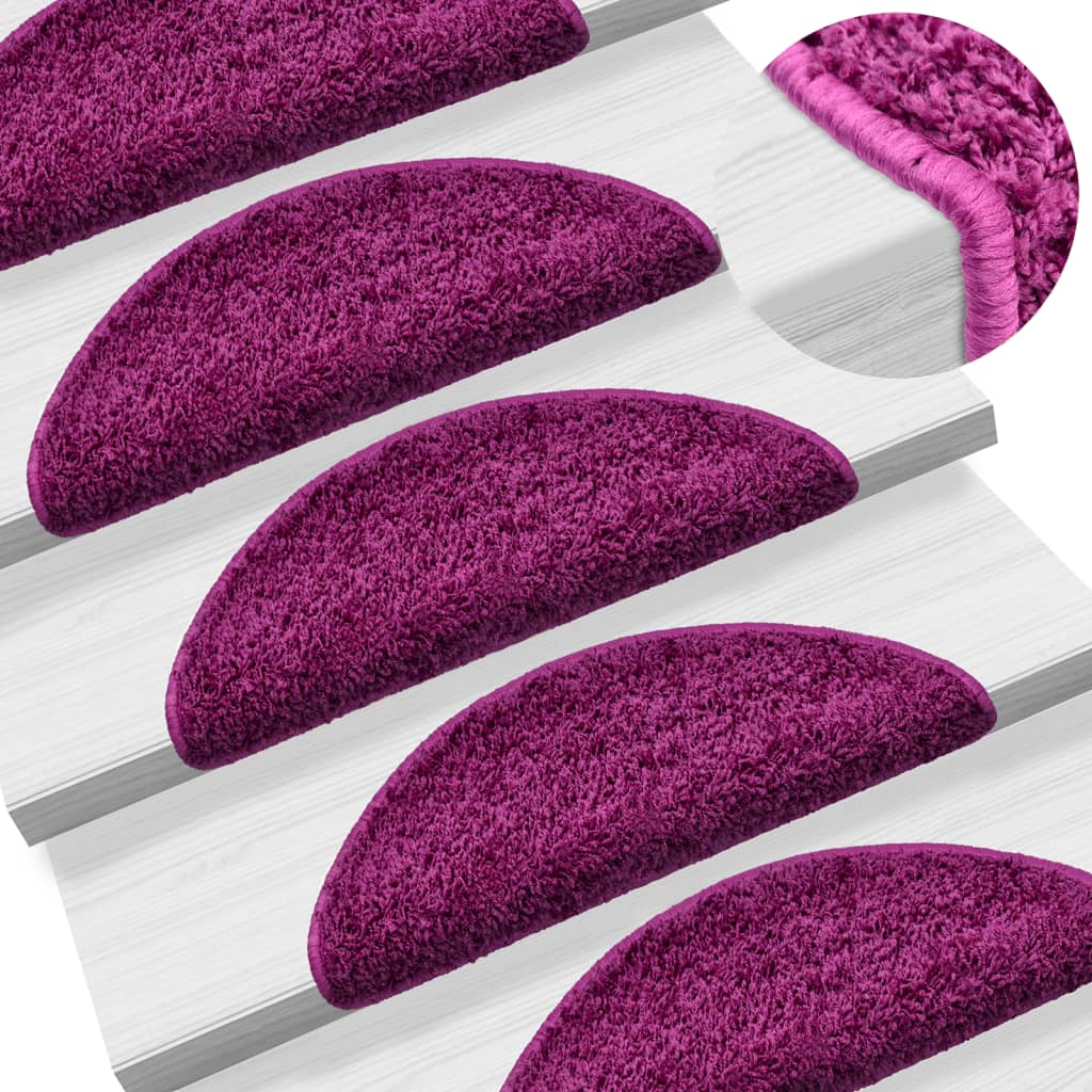 vidaXL Stair Mats 5 pcs 56x17x3 cm Violet