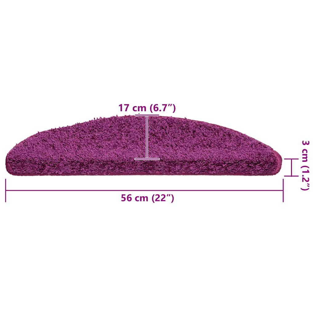 Stair Mats 10 pcs 56x17x3 cm Violet Half Round