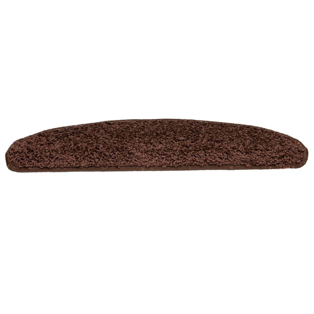 Stair Mats 10 pcs 65x21x4 cm Brown Half Round Large