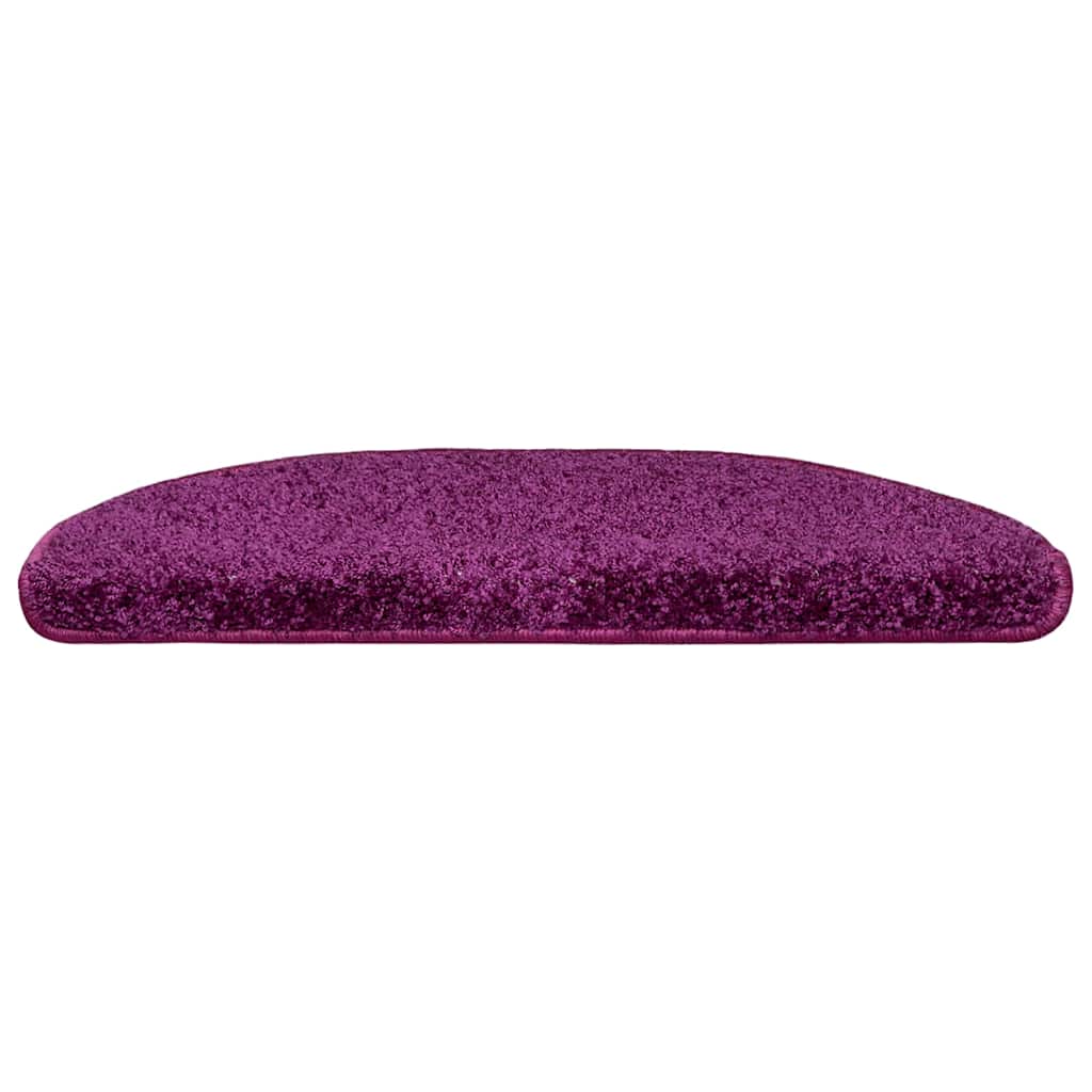 Stair Mats 10 pcs 65x21x4 cm Violet Half Round Large