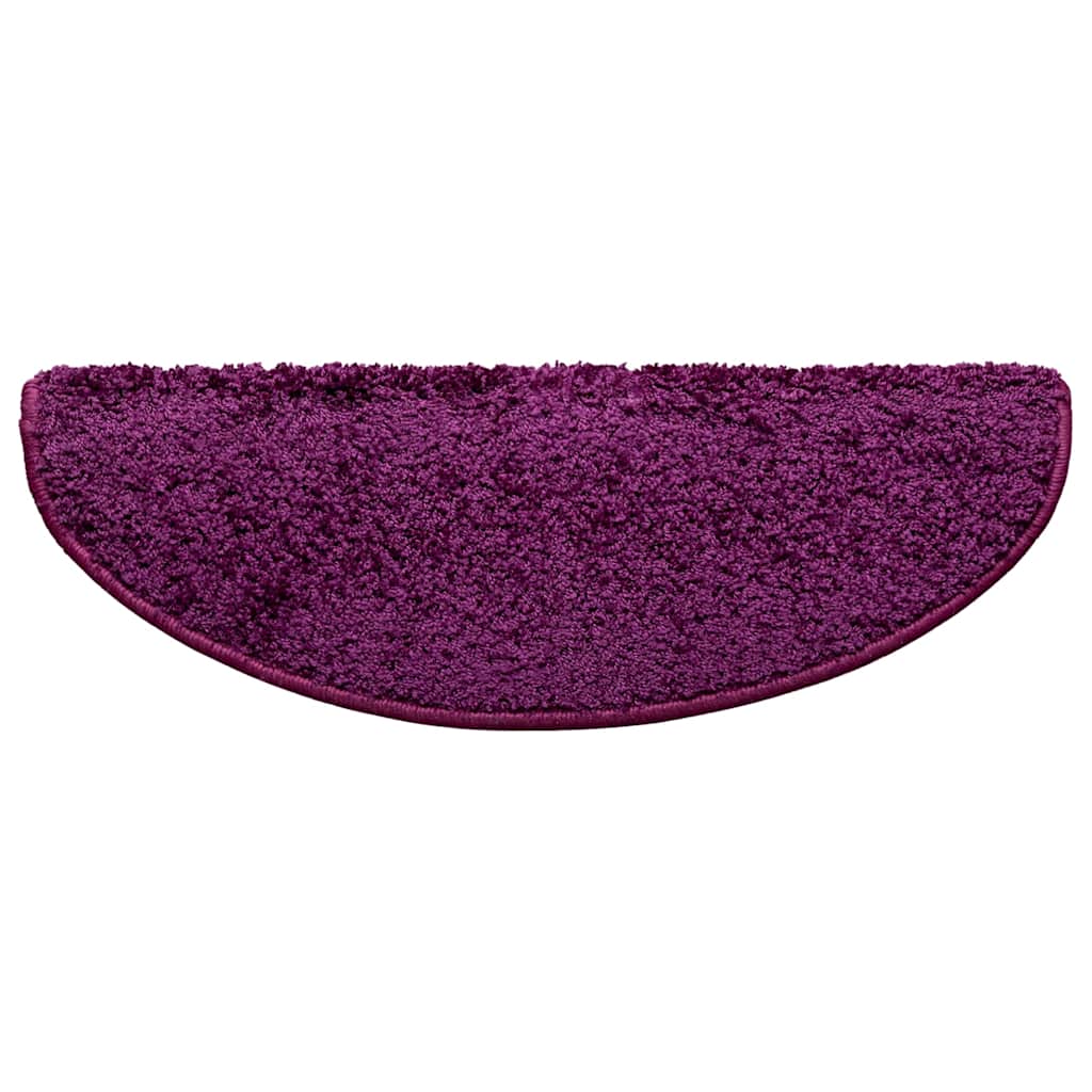 Stair Mats 10 pcs 65x21x4 cm Violet Half Round Large