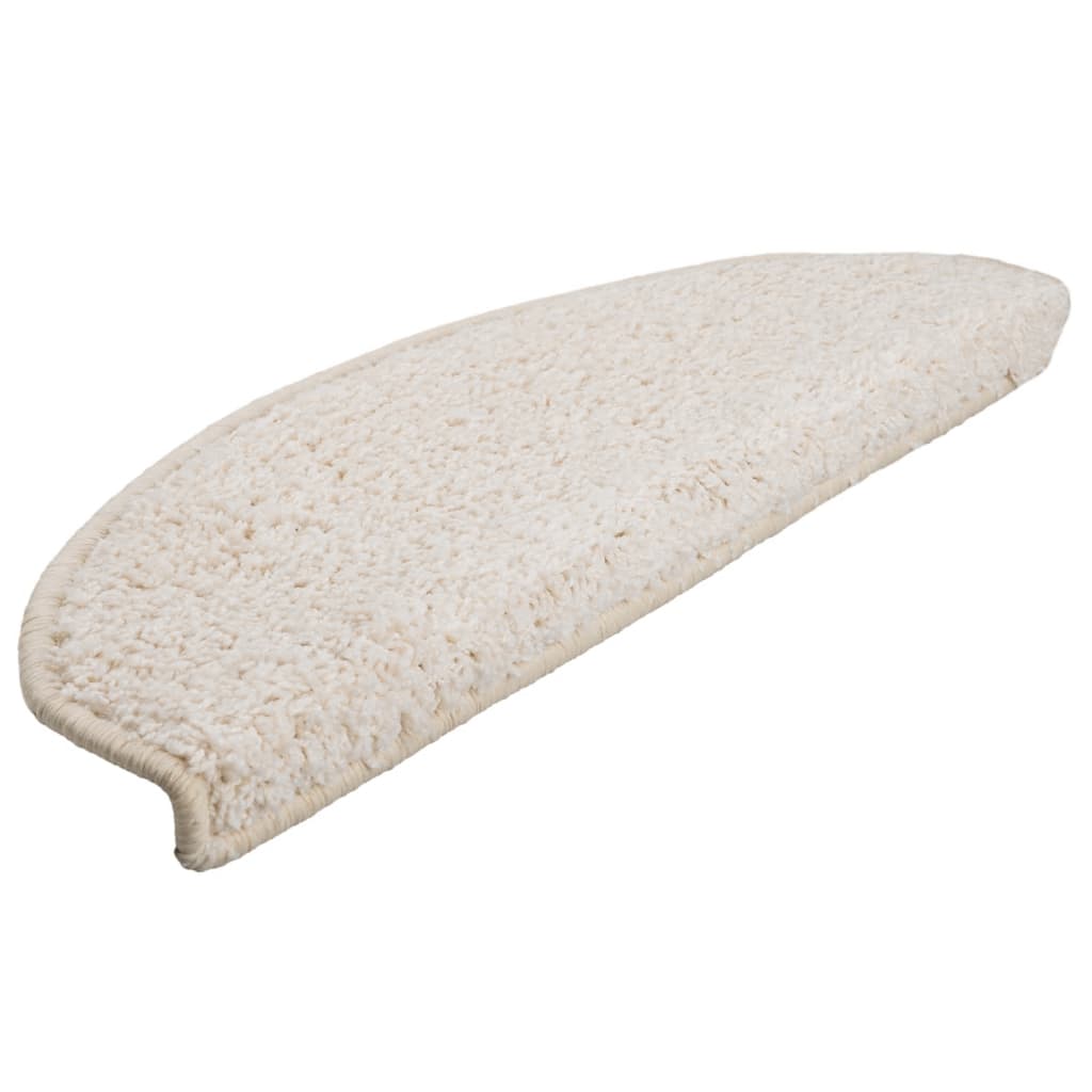 Stair Mats 10 pcs 65x21x4 cm White Half Round Large