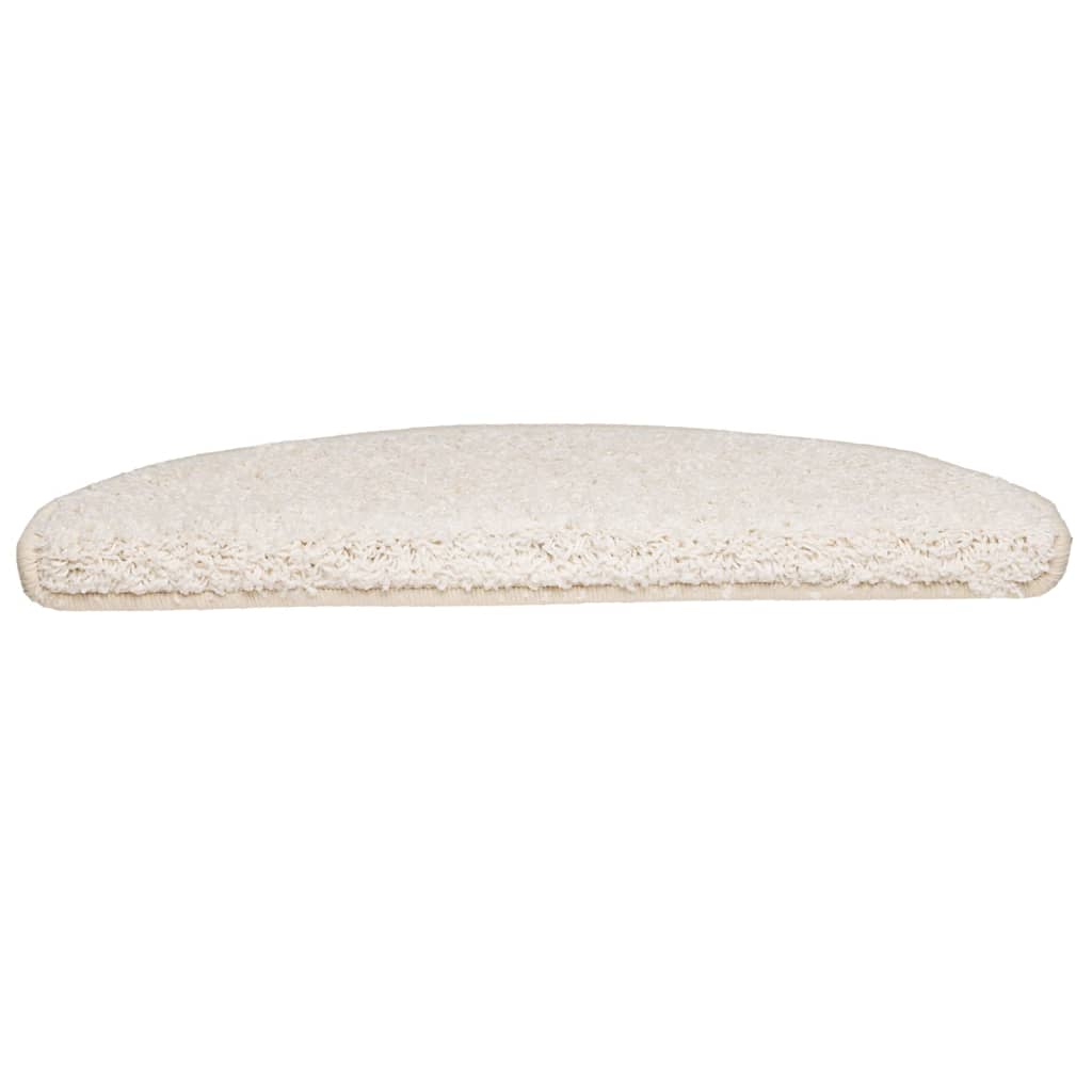 Stair Mats 10 pcs 65x21x4 cm White Half Round Large
