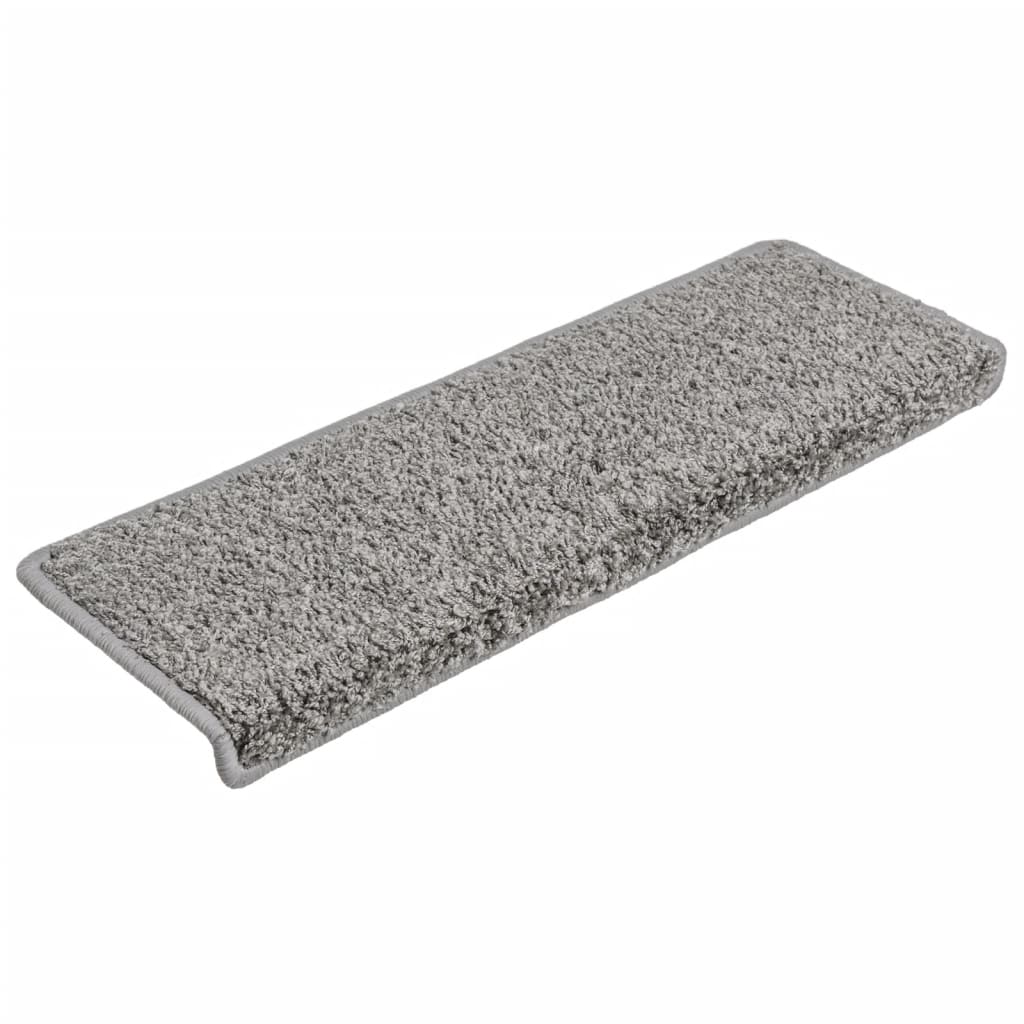 vidaXL Stair Mats 10 pcs 65x21x4 cm Grey