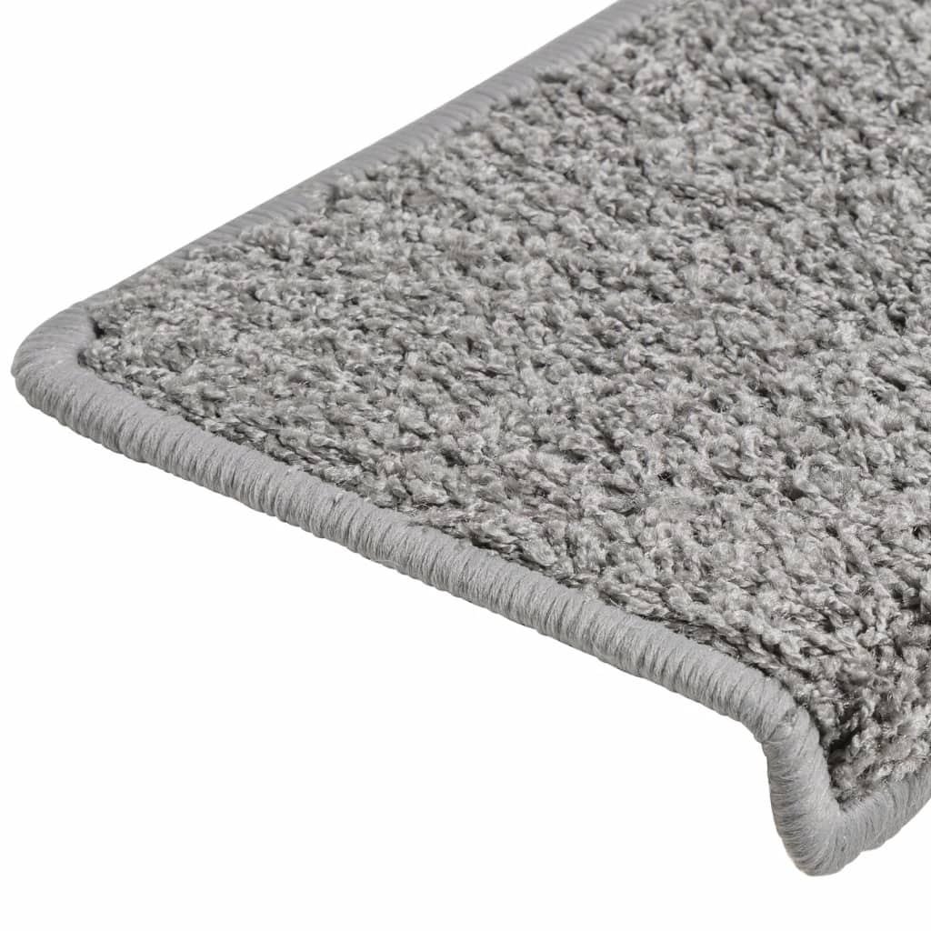 vidaXL Stair Mats 10 pcs 65x21x4 cm Grey