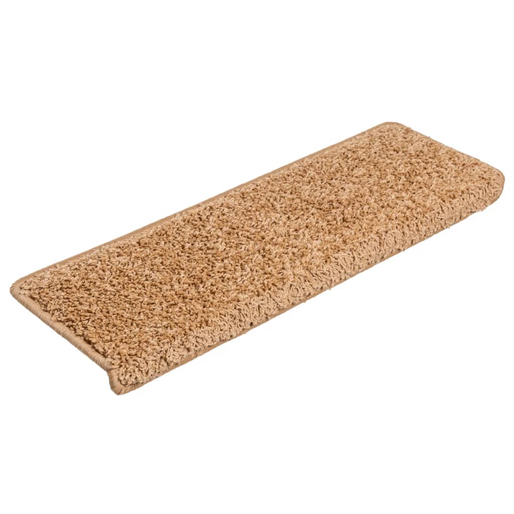 Stair Mats 10 pcs 65x21x4 cm Beige Rectangular Edge