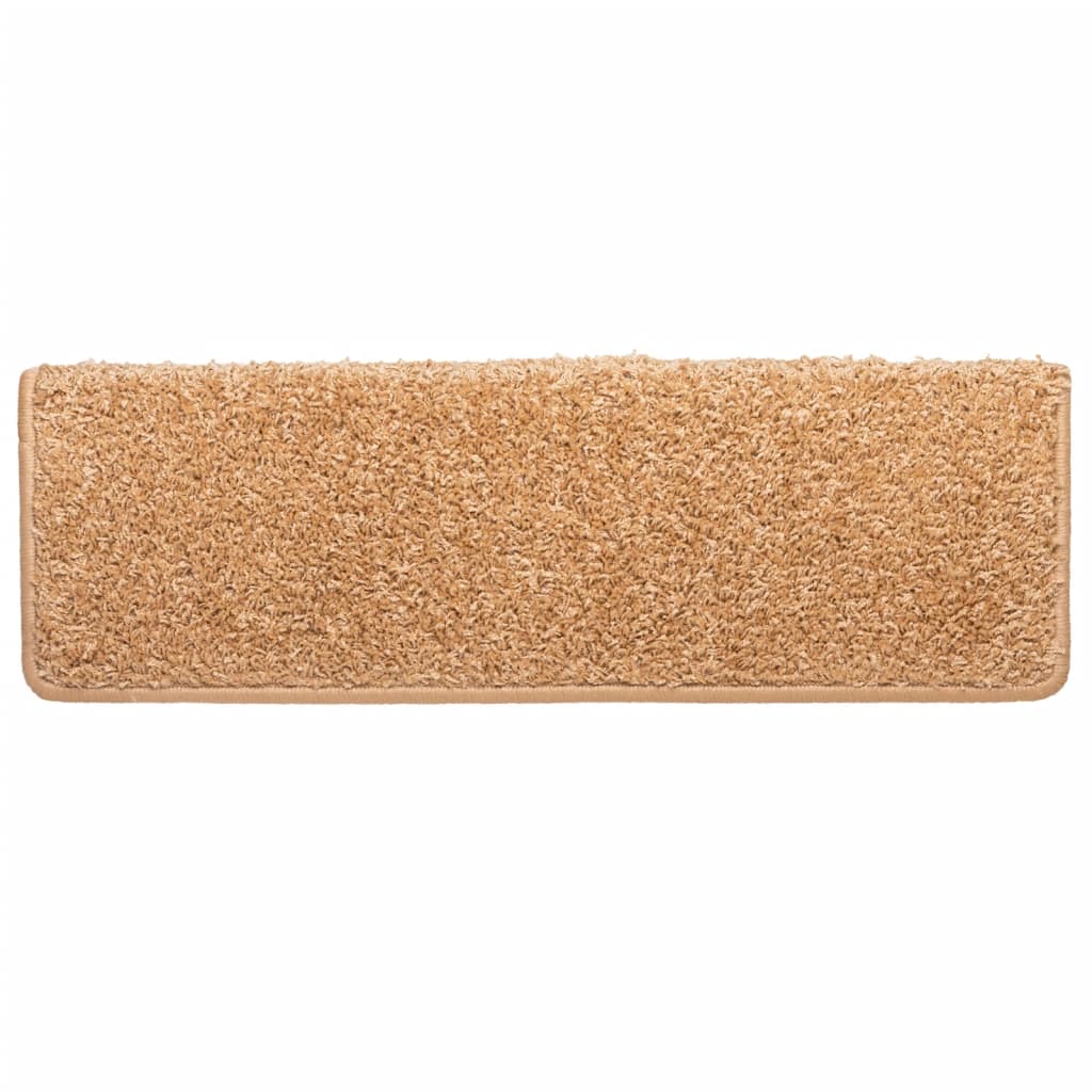 Stair Mats 10 pcs 65x21x4 cm Beige Rectangular Edge