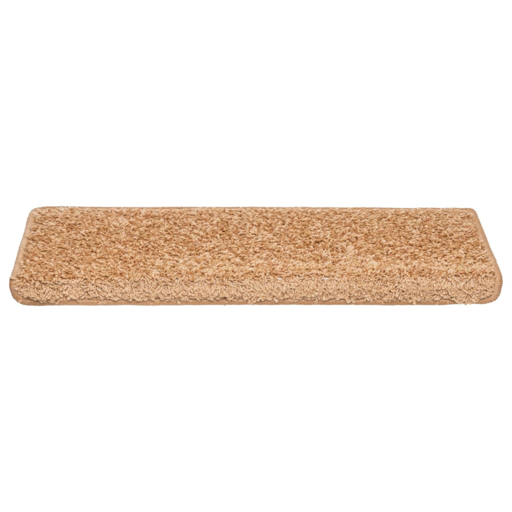 Stair Mats 10 pcs 65x21x4 cm Beige Rectangular Edge