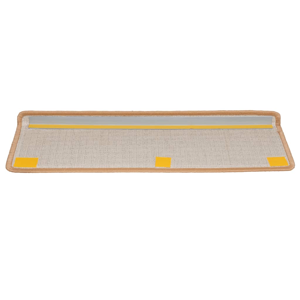 Stair Mats 10 pcs 65x21x4 cm Beige Rectangular Edge