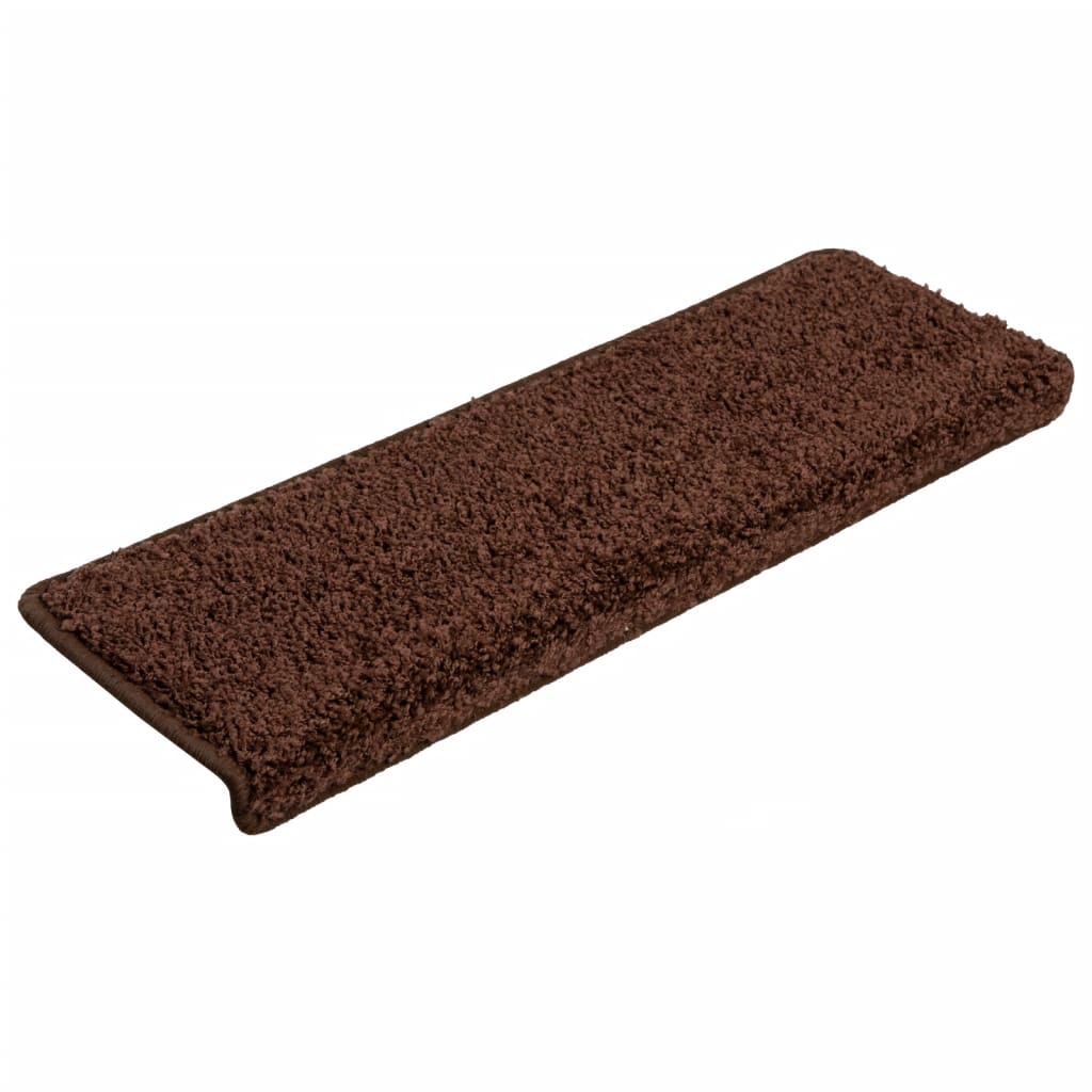 vidaXL Stair Mats 10 pcs 65x21x4 cm Brown