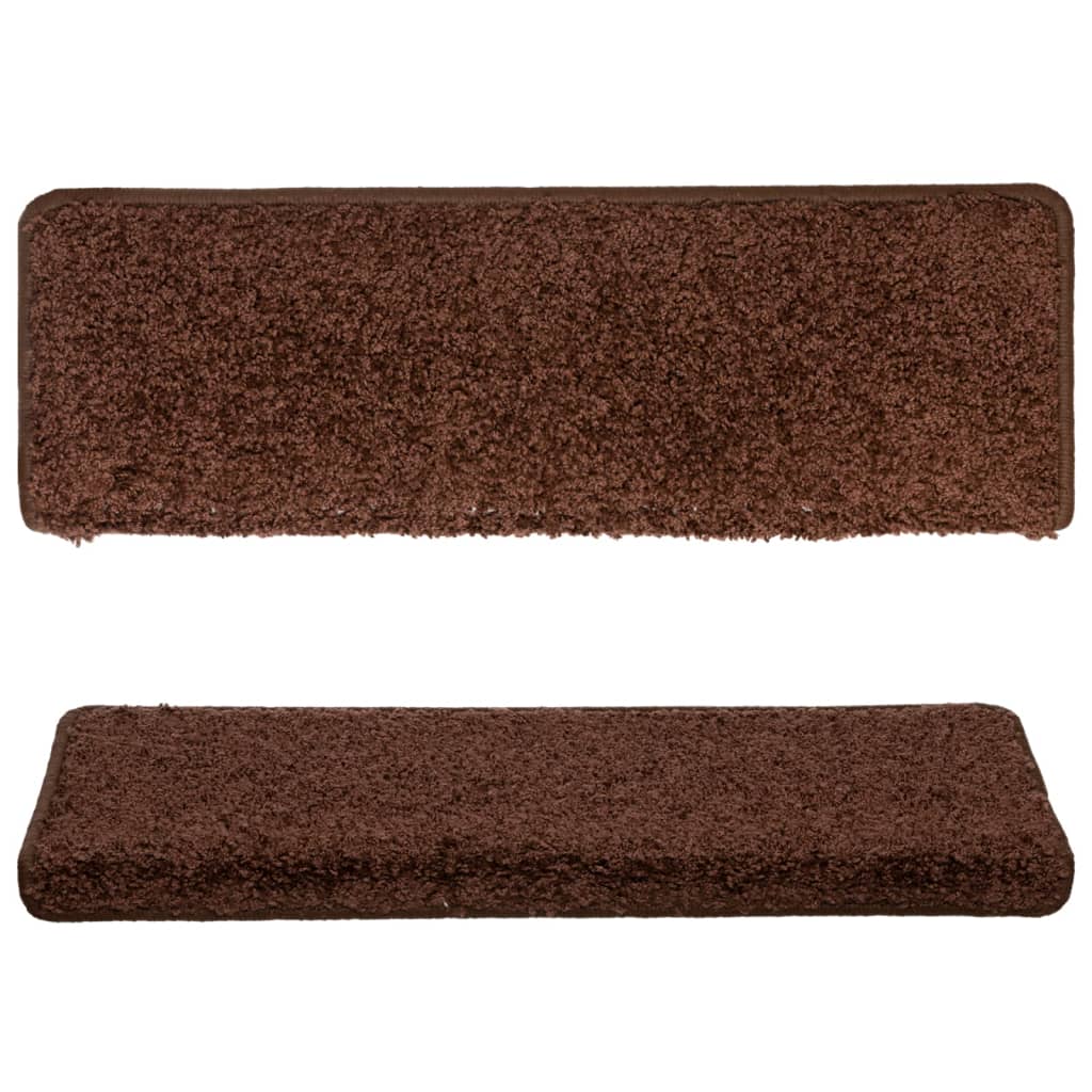 vidaXL Stair Mats 10 pcs 65x21x4 cm Brown