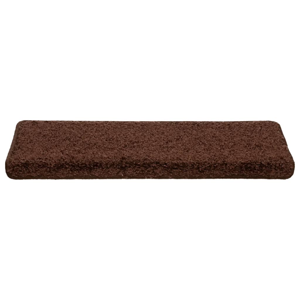 Stair Mats 10 pcs 65x21x4 cm Brown Rectangular Edge