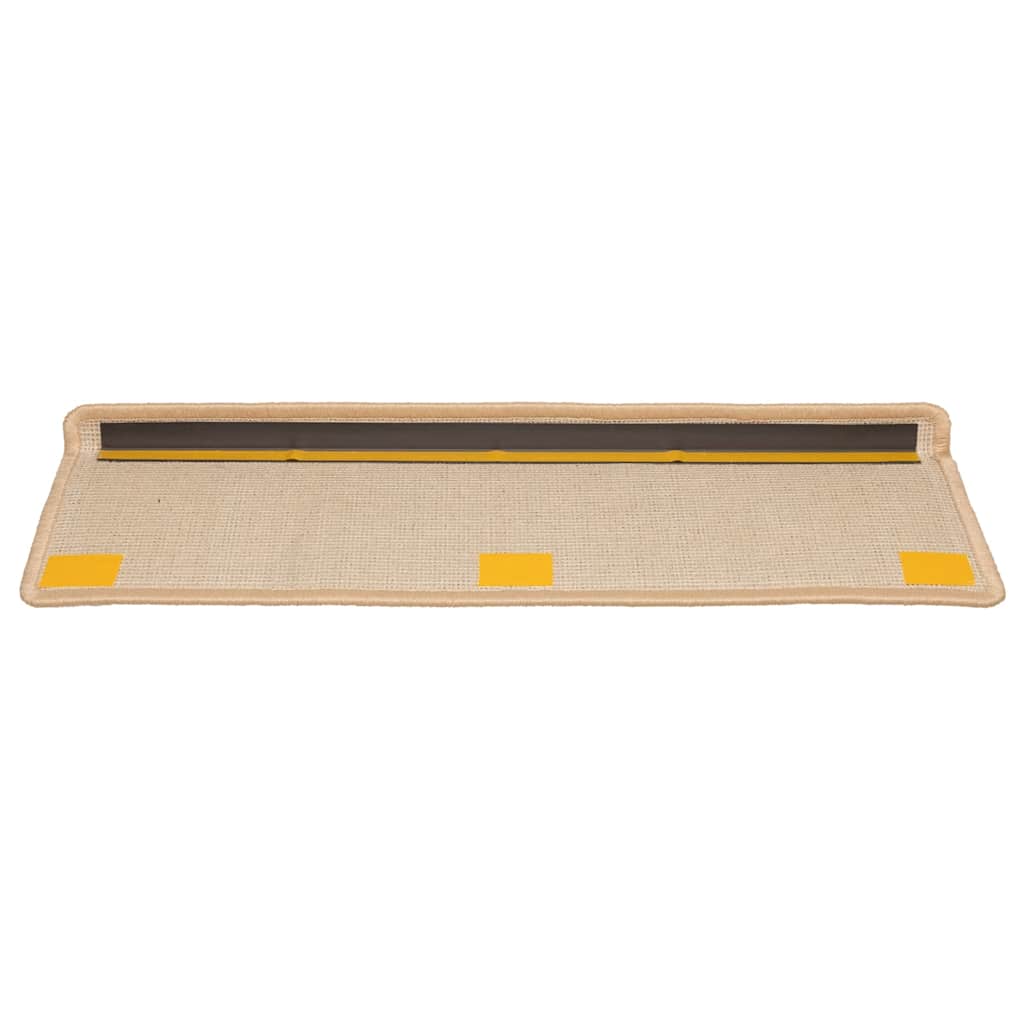 Stair Mats 10 pcs 65x21x4 cm Cream Rectangular Edge