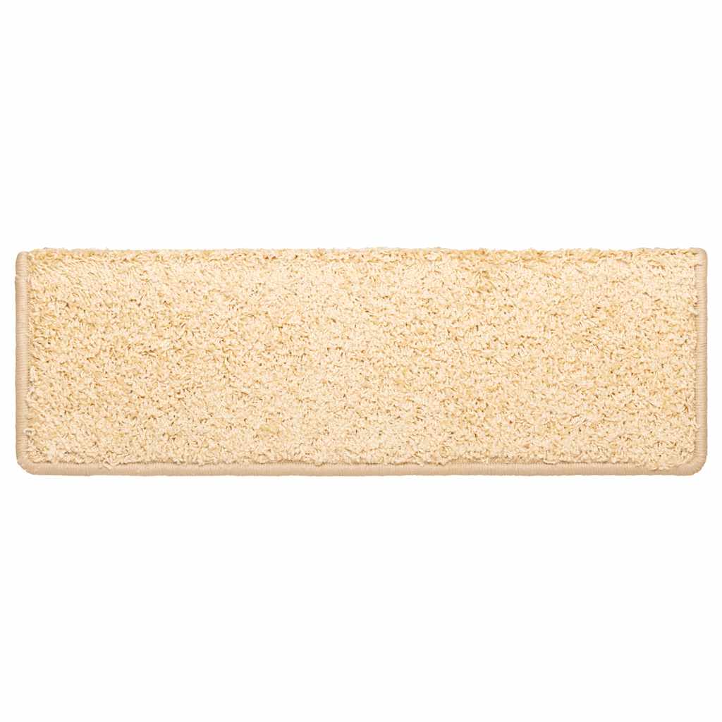 Stair Mats 10 pcs 65x21x4 cm Cream Rectangular Edge